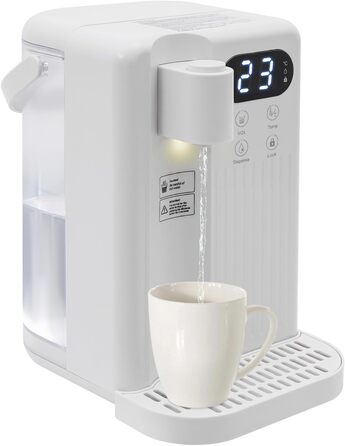 Дозатор гарячої води з резервуаром 3L, регулюванням температури та сенсорним дисплеєм (білий)