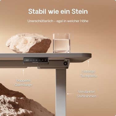 Регульований стіл Desktronic Homeone 160x80 см – електричний, з USB-портами, чорний + білий