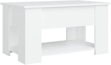 Журнальний столик з регулюванням висоти Журнальний столик Журнальний столик Стіл для вітальні Журнальний столик з місцем для зберігання Білий 79x49x41см Інженерна деревина
