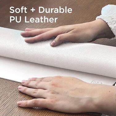 Килимок для столу Black+Decker зі штучної шкіри для клавіатури та миші, захисний підкладник для геймінгу та домашнього офісу (Білий/Сад, 40x81 см)