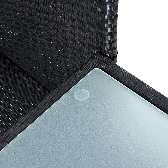 Садові меблі ESTEXO з ротангу (поліротанг) для двох осіб: лавка, комплект для відпочинку на балкон/терасу, чорний колір