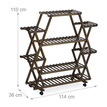 Relaxdays Plant Shelf Бамбук темно-коричневий