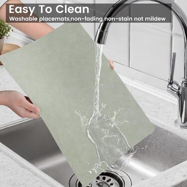 Набір серветок YIHELU 6 шт. з штучної шкіри, вологостійкі, неслизькі, легко миються, для кухні та їдальні, м'ятно-зелені/кремові