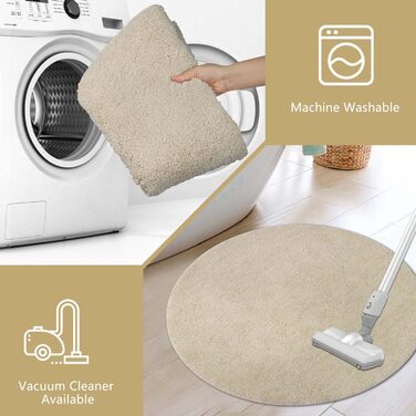 Килимок для ванної кімнати Famibay: набір з 3 частин, антиковзаюча, м'яка, швидковисихаюча, 80x80 см, бежевий