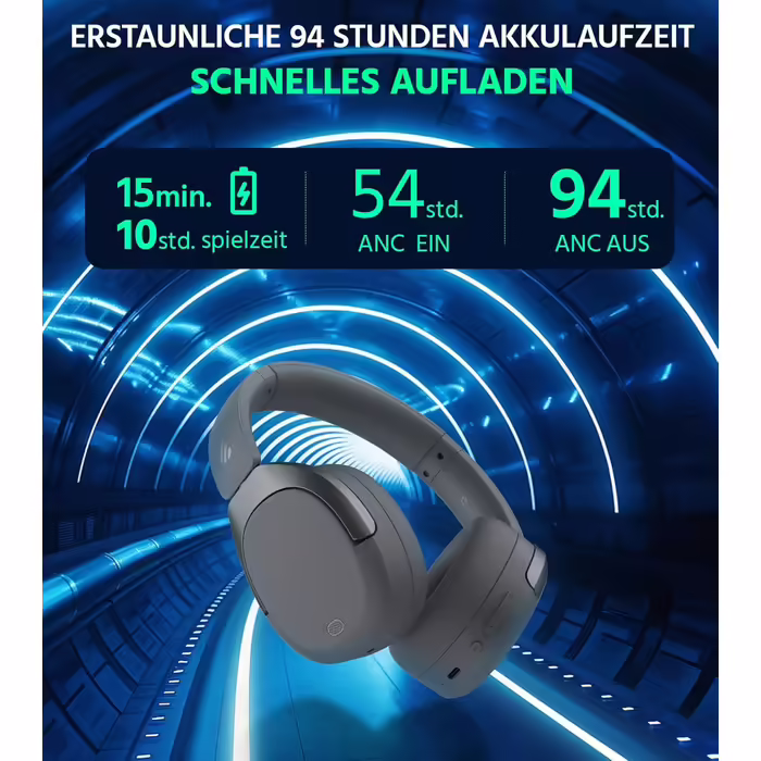 Бездротові накладні навушники Edifier W830NB, ANC -45 дБ, акумулятор 94 години, LDAC, просторове аудіо, BT V5.4 (сірий)