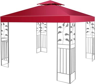Заміна даху Альтанка 3х3м, Покриття для заміни даху альтанки Покриття даху для садової альтанки, Покриття для альтанки (подвійний дах, бордовий)