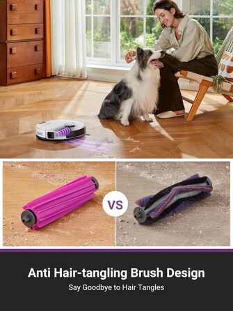 Робот-пилосос EUREKA E20 Plus з самостійною станцією спустошення, 8000Pa, функція миття підлоги, 45 днів автономної роботи, захист від заплутування волосся, AI 3D уникнення перешкод, підходить для світлих підлог