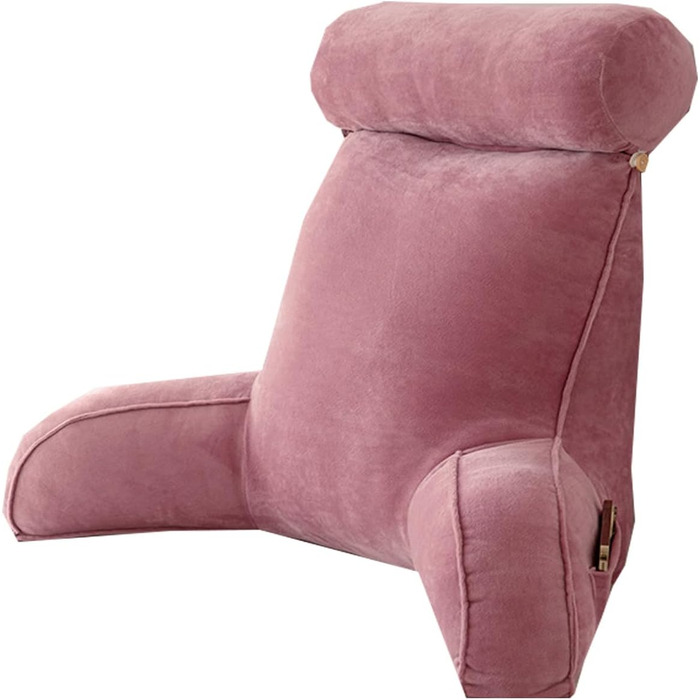 Зручне дихаюче крісло для читання з підтримкою спини, однотонне, знімний підголівник, можна прати, м'яке, 85 x 60 см (фіолетовий)