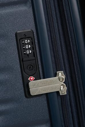 Набір валіз American Tourister Aerotech (3 шт.): ручна, середня, велика, розширювана, з TSA-замком, блакитний (Металевий Navy)