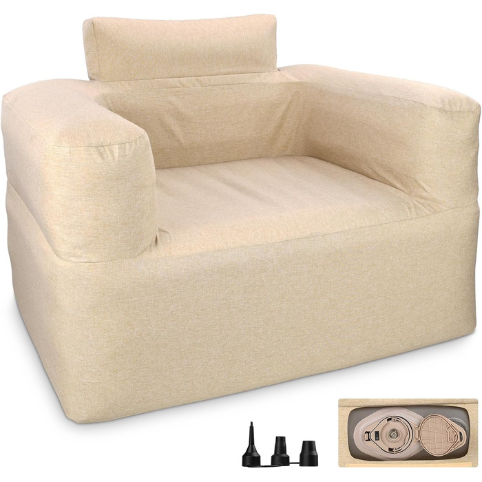 Надувне надувне ліжко Надувний диван, надувний шезлонг з електричним повітряним насосом, надувний диван на дивані для кемпінгу для дорослих і дітей, підходить для внутрішнього зовнішнього середовища (180 * 70 * 50 см) (BP202)