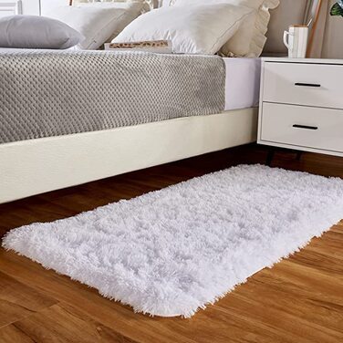 Килим з високим ворсом килим строкатий волохатий килим килим з високим ворсом м'який м'який килим для молодіжної кімнати гарний килим(90*160 см) (200x250 см, чисто білий)