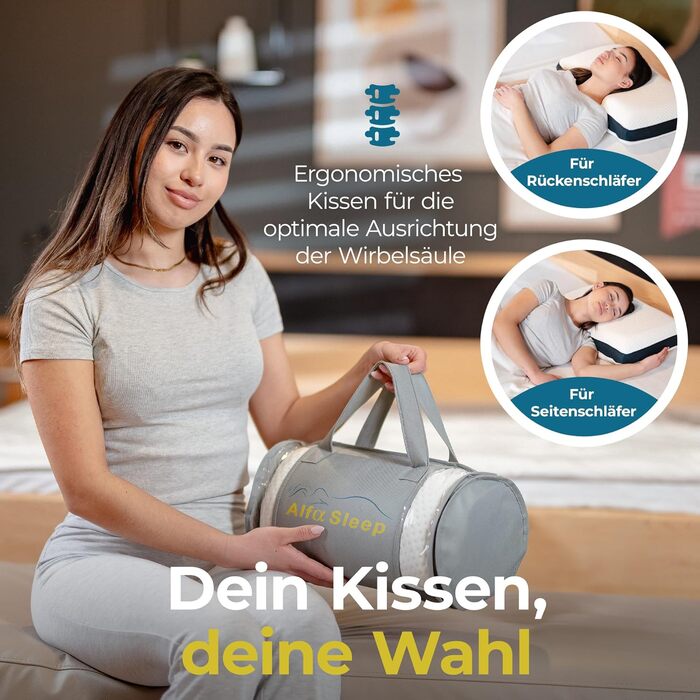 Ортопедична подушка [The Flow Pillow] з Memory Foam для шиї та спини. 2-в-1, для сну на боці та на спині. Зручна підтримка шиї, індивідуальний комфорт