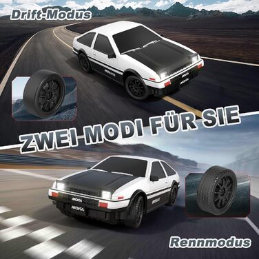 RC Дрифт Автомобіль 1:24 Mini 4WD 2.4GHz, 25 км/год, LED підсвічування, Подарунок для хлопчиків від 6 років