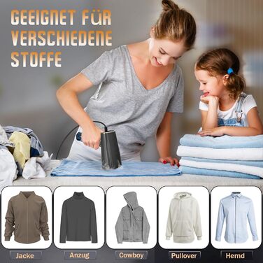 Відпарювач для одягу Raelunyi 1300W, портативний, чорний - для дому, подорожей та офісу