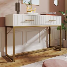 Консольний столик SogesHome з 2 шухлядами: 100x45x75 см (метал, дерево)