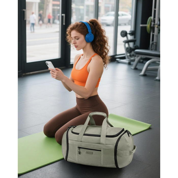 Спортивна сумка LOVEVOOK для чоловіків та жінок, велика сумка для тренувань, подорожей з відділенням для взуття та мокрих речей, водонепроникна, з функцією рюкзака, 45L (51*28*32 см)