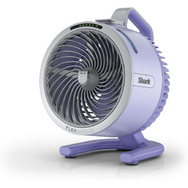 Вентилятор Shark FlexBreeze HydroGo Starker з функцією зволоження, для дому та вулиці, тихий та довговічний, з підключенням до мережі та без, компактний та легкий, струмінь повітря до 20 м, фіолетовий FA050EULV