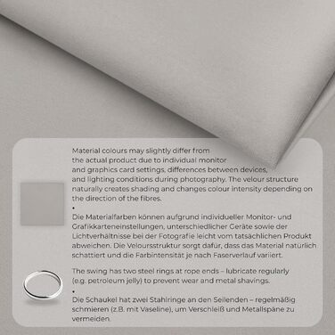 Дитяча гойдалка-колиска MAMOI з ременем безпеки, регульована висота 150-190 см, для дому, стійка конструкція, велюрове сидіння, легкий монтаж, світло-сіра