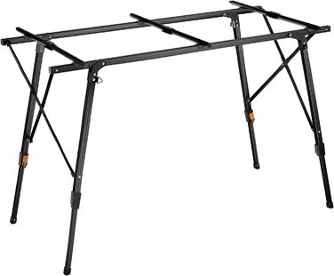 Кемпінговий стіл tectake, розкладний стіл з алюмінію, рулонна стільниця XXL, розкладний кемпінговий стіл, стіл для подорожей, садовий стіл, стійкий до погодних умов, регульовані по висоті ніжки, сумка для перенесення, 120 x 70,5 см - чорний