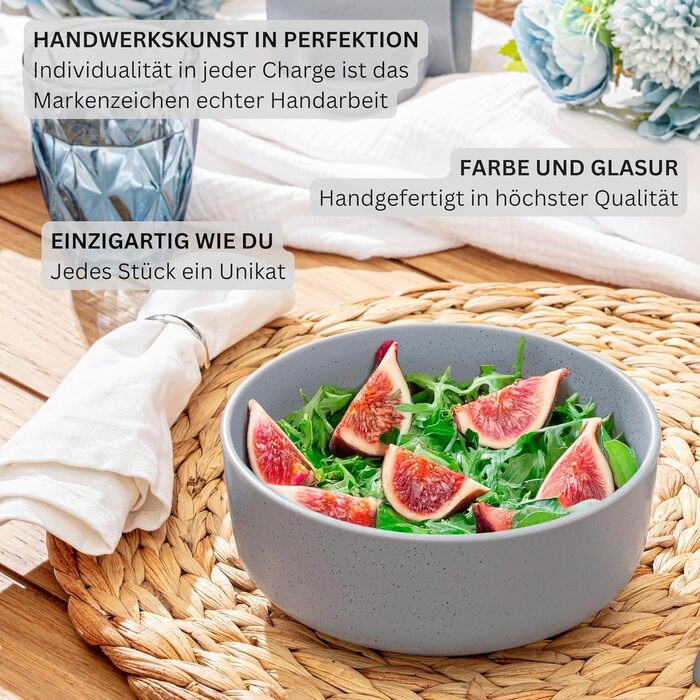 Набір кавових чашок SÄNGER VALUE COLLECTION (6 шт.), 380 мл, блакитно-сірий колір, кераміка, для кави та чаю, мийка в посудомийній машині, підходить для мікрохвильової печі