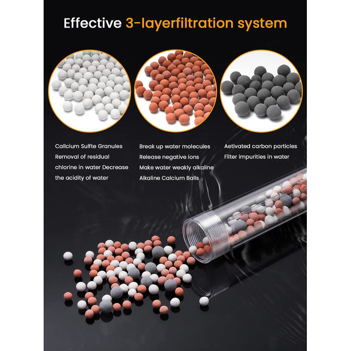 Набір мінеральних перлин YEAUPE для душу: фільтр від накипу, антибактеріальний ефект, мінералізація, pH-нейтральний. 4 шт.