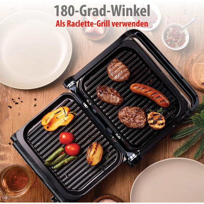 Контактний гриль Alpina Optigrill 2100W: гриль для сендвічів, паніні та овочів з антипригарним покриттям та інтелектуальним режимом приготування