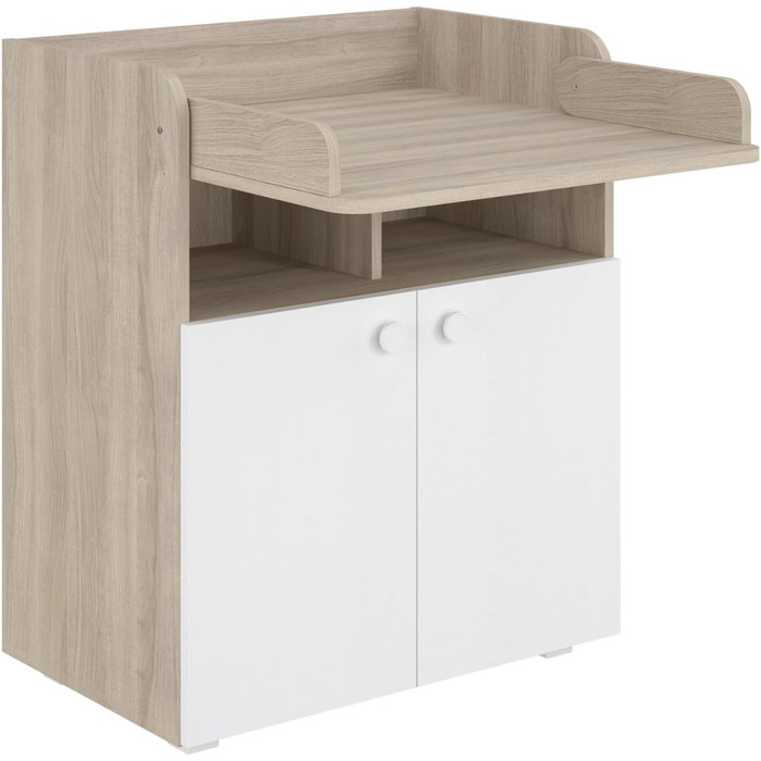 Комод для дитячої кімнати Shefa Wickelkommode 700 Teddy, білий - сучасний комод для дитячої, 47 x 70 x 86 см, білий, Teddy (Ulme)