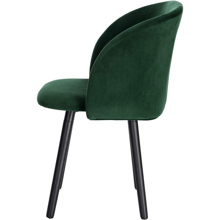 Стільці для їдальні WOLTU BH121rs-2 комплект з 2 шт. , дизайнерський стілець з підлокітниками, каркас з масиву дерева, (темно-зелений, оксамитовий)