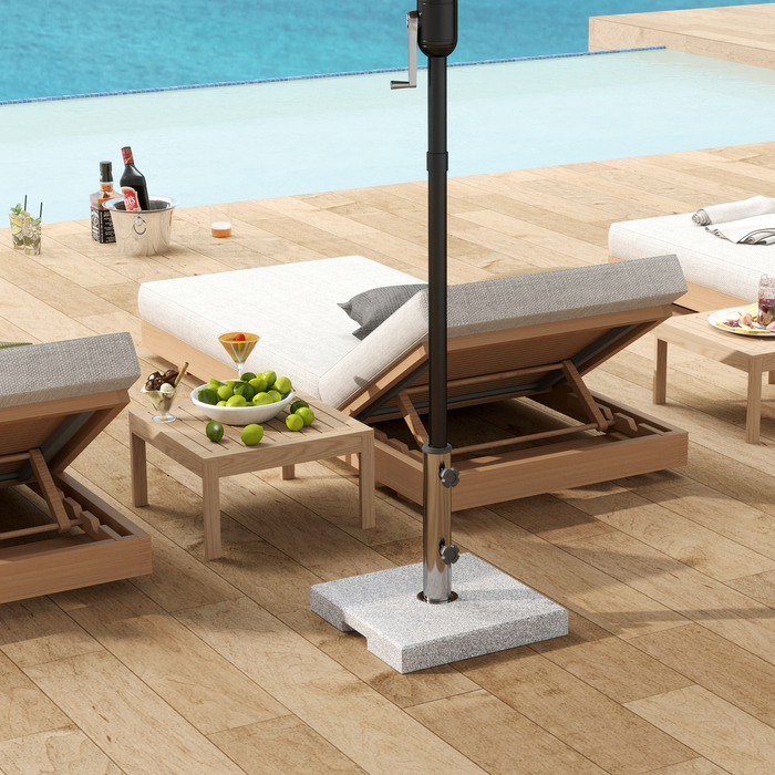 Підставка для парасольки з граніту, 21 кг - квадратна підставка для парасольки, утримувач для парасольки, вага для парасольки 32/38/48 мм
