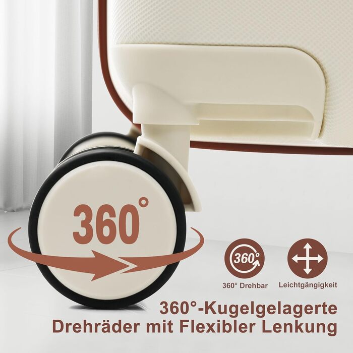 Набір валіз Merax 3 шт. з жорстким корпусом (20/24/28 дюймів), кремовий колір