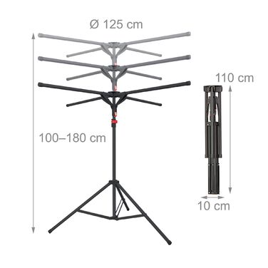 Підставка для білизни Relaxdays, розкладна
