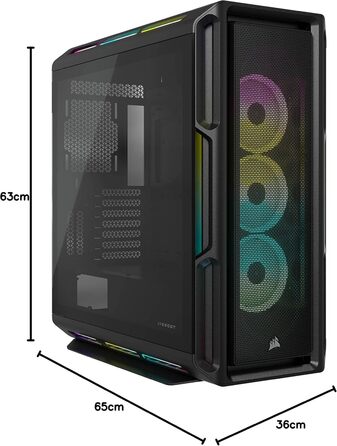 Корпус для ПК Corsair iCUE 5000T RGB, середній ATX, 208 адресованих RGB-LED, підтримка кількох 360-мм радіаторів, 3 вентилятори LL120 RGB, контролер COMMANDER CORE XT, чорний