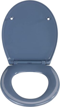Сидіння для унітазу WENKO Samos Gray, гігієнічне сидіння для унітазу з автоматичним опусканням, з фіксуючим затискачем для гігієнічного кріплення, виготовлено з антибактеріального термореактивного пластику (синій)