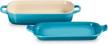 Форма для запікання Le Creuset прямокутна з кришкою-тарілкою, 3 л, вишнево-червоний (Caribbean)