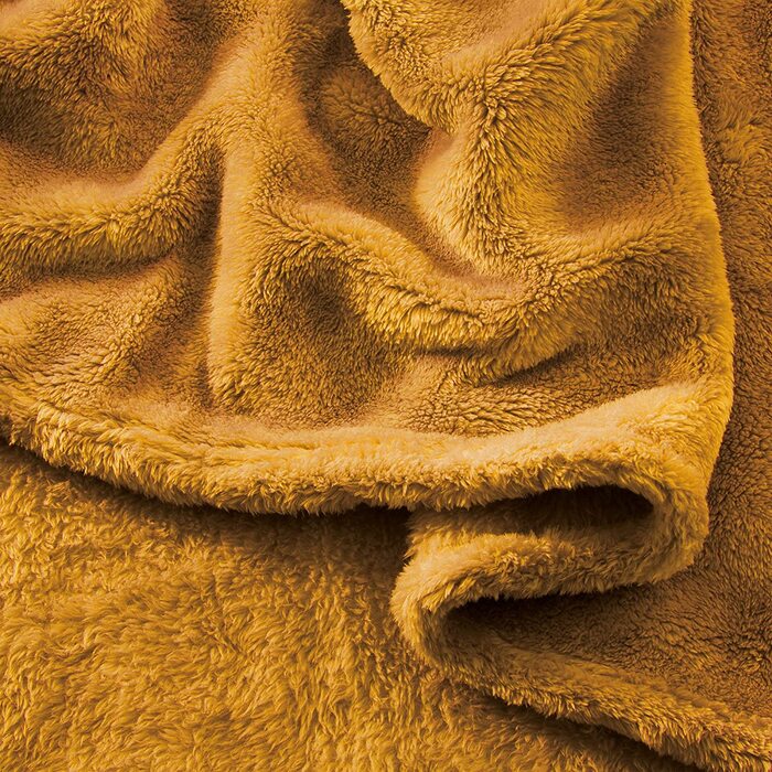 Ервін Мюллер Тедді-флісова ковдра для вітальні, флісова ковдра, пухова ковдра-м'яка, легка в догляді - карамель розміром 130x170 см