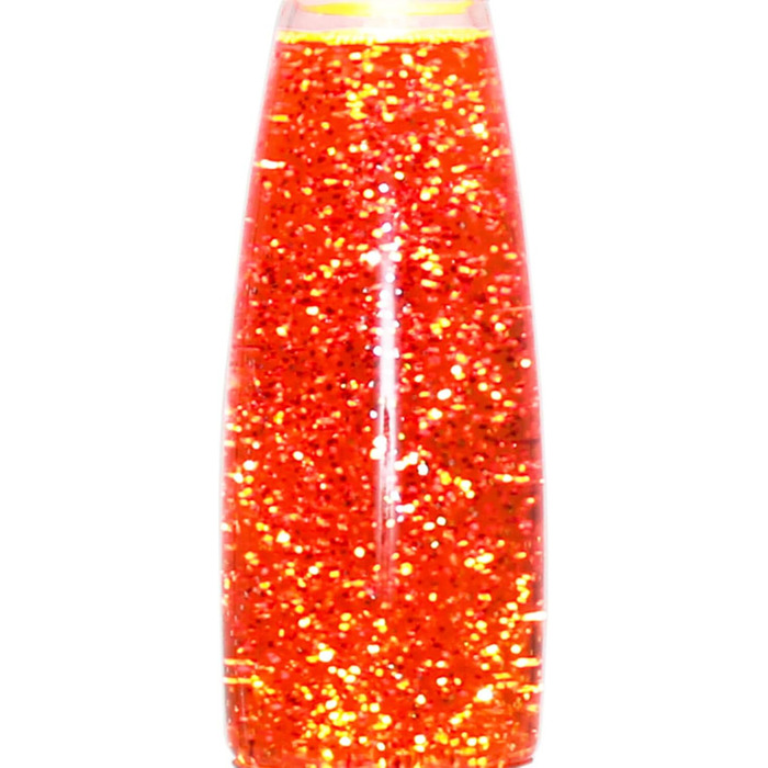 Лава-лампочка з блискітками TIMMY Orange Silver H36см вкл. лампочку E14 ретро-дизайн блискуча лампа для молодіжної кімнати срібло, помаранчеві блискітки