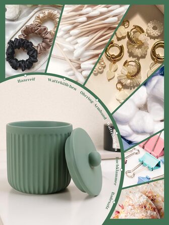 Набір аксесуарів для ванної кімнати 4 шт. з кераміки: дозатор для мила 350 мл, стакан для зубної пасти, мильниця, контейнер для ватних паличок. Декоративний набір для раковини (зелений)