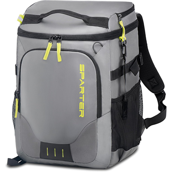 Рюкзак-холодильник SPARTER на 49 доз, ізольований, вологостійкий, легкий, для пляжу, подорожей, кемпінгу, обідів (сірий)