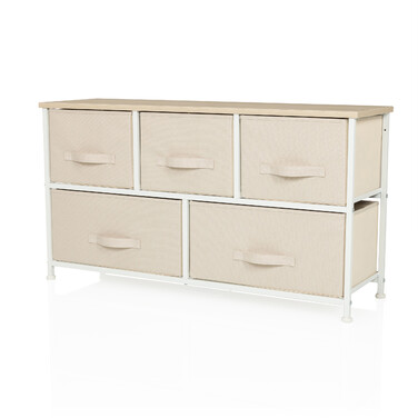 Комод FOLDAR 100x30x55см 5 відділень бежевий hjh LIVING
