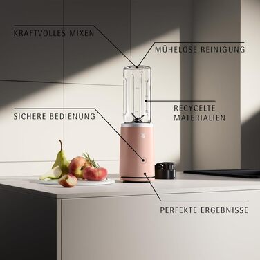 Блендер портативний WMF Mix & Go Touch Smoothie Maker 500 Вт, пляшка для смузі, нержавіюча сталь, рожевий (Pearl Blush)