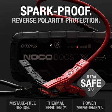 Бустер для авто NOCO Boost X GBX155: Пусковий зарядний пристрій 4250А 12V Lithium для бензинових двигунів до 10.0л та дизельних до 8.0л