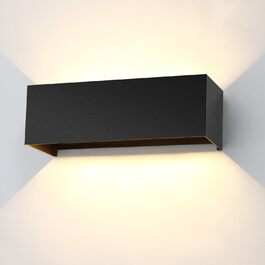 LEDMO LED настінний світильник 30W для внутрішніх і зовнішніх робіт, регульований світловий потік, тепле біле світло 3000K, IP65, чорний