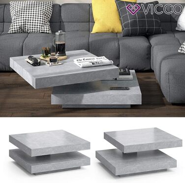 Журнальний стіл Vicco Elias, бетон, 70x34 см