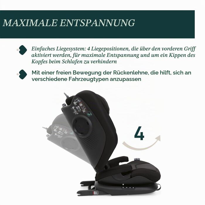 Дитяче автокрісло Chicco Fold&Go S i-Size (100-150 см), група 2/3, з ISOFIX, розкладне, регульоване за висотою та шириною, чорне