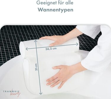 TranquilBeauty подушка для ванни – нековзна, ергономічна, для голови та спини, у подарунковій коробці