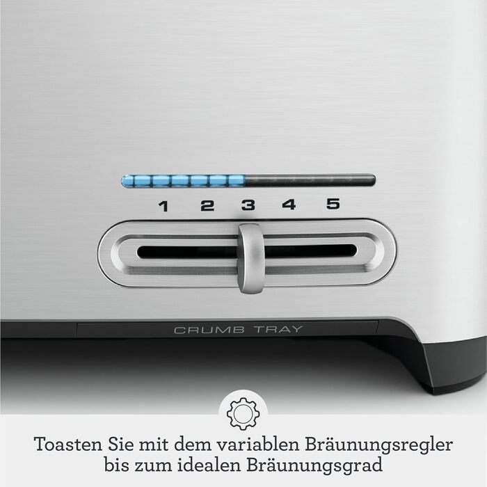 Тостер Sage The Smart Toast на 4 скибки, щітковий алюміній, електричний, для хліба
