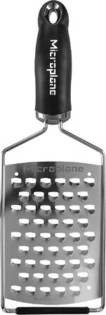 Терка кухонна Microplane XL груба для картоплі, сиру, капусти, огірків, гарбуза та цукіні, чорна, з нержавіючої сталі - Made in USA