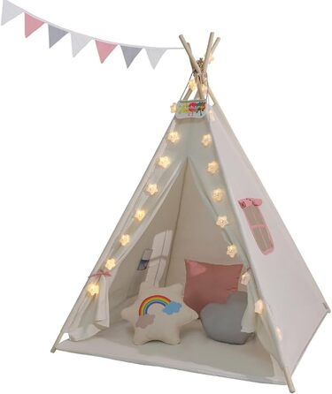 Дитячий намет Kinder Tipi Julia, 120x120x160 см, рожево-бежевий