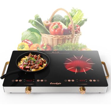 Плита електрична склокерамічна 1 конфорка Glaskeramik 2000W, 28 см, з таймером та блокуванням, чорна