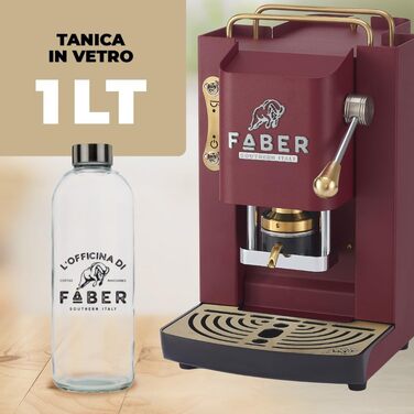 Кавомашина Faber Deluxe 3.0 ESE 44мм, червоний (Cherry Red). Електрична, з резервуаром 1л та регульованим пресом для кавових таблеток